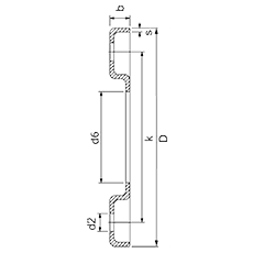 Фланец прессованный DN065 DIN 2642 EN 1092-1 AISI 316L / 1.4404 чертёж