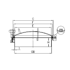 Люк нержавеющий круглый DN300 AISI 304 (L) / 1.4301 (7) Silicon чертёж