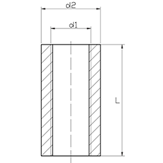 Муфта-бочонок нержавеющая DN080-3"0/0 F-F EN 10241 AISI 316 / 1.4401 чертёж