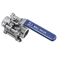 Кран шаровой нержавеющий DN100-4"0/0 W-W 3pcs PN63 / WOG1000 AISI 316L / 1.4404